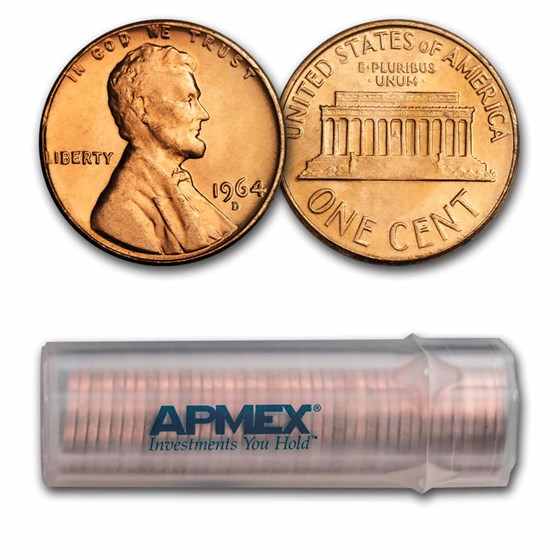 1964-D Lincoln Cent 50-Coin Roll BU 1964-D Lincoln Cent 50-Coin Roll BU