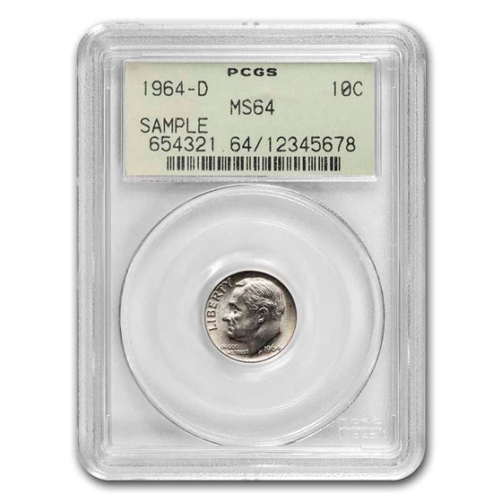 1964-D Roosevelt Dime MS-64 PCGS (Rare Sample Slab) 1964-D Roosevelt Dime MS-64 PCGS (Rare Sample Slab)