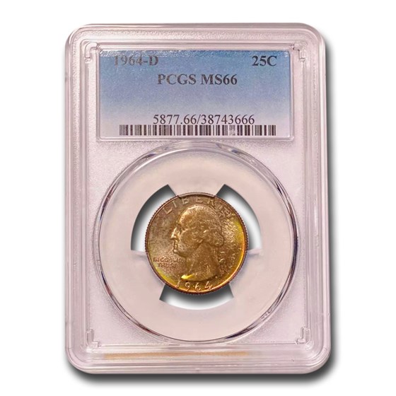 1964-D Washington Quarter MS-66 PCGS 1964-D Washington Quarter MS-66 PCGS