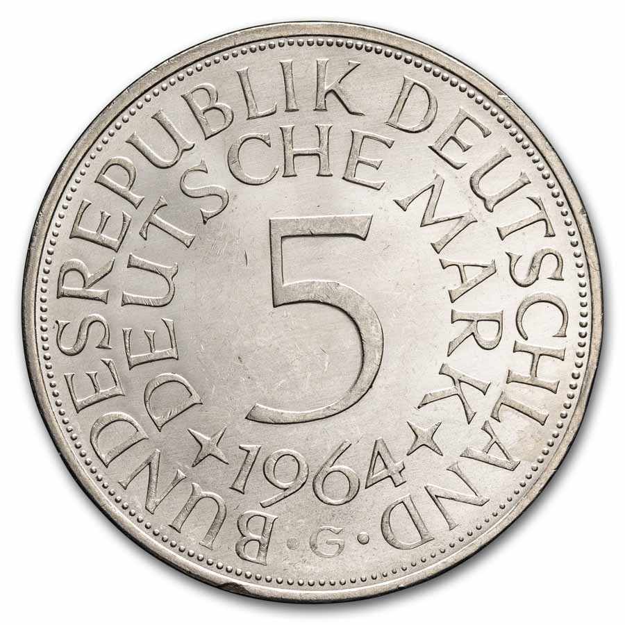 1964-G Germany Silver 5 Deutsche Mark BU