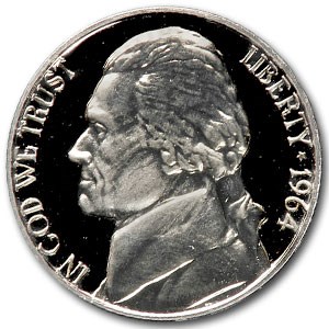 1964 Jefferson Nickel Gem Proof 1964 Jefferson Nickel Gem Proof