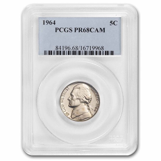 1964 Jefferson Nickel PF-68 Cameo PCGS
