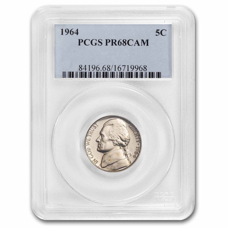 1964 Jefferson Nickel PF-68 Cameo PCGS