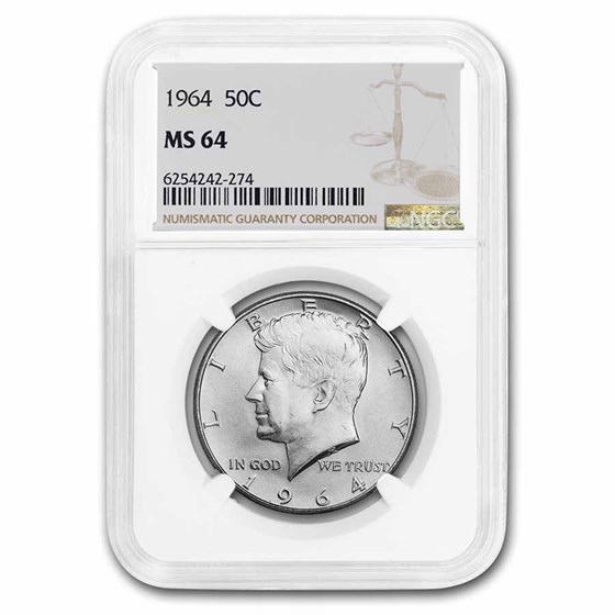 1964 Kennedy Half Dollar MS-64 NGC 1964 Kennedy Half Dollar MS-64 NGC