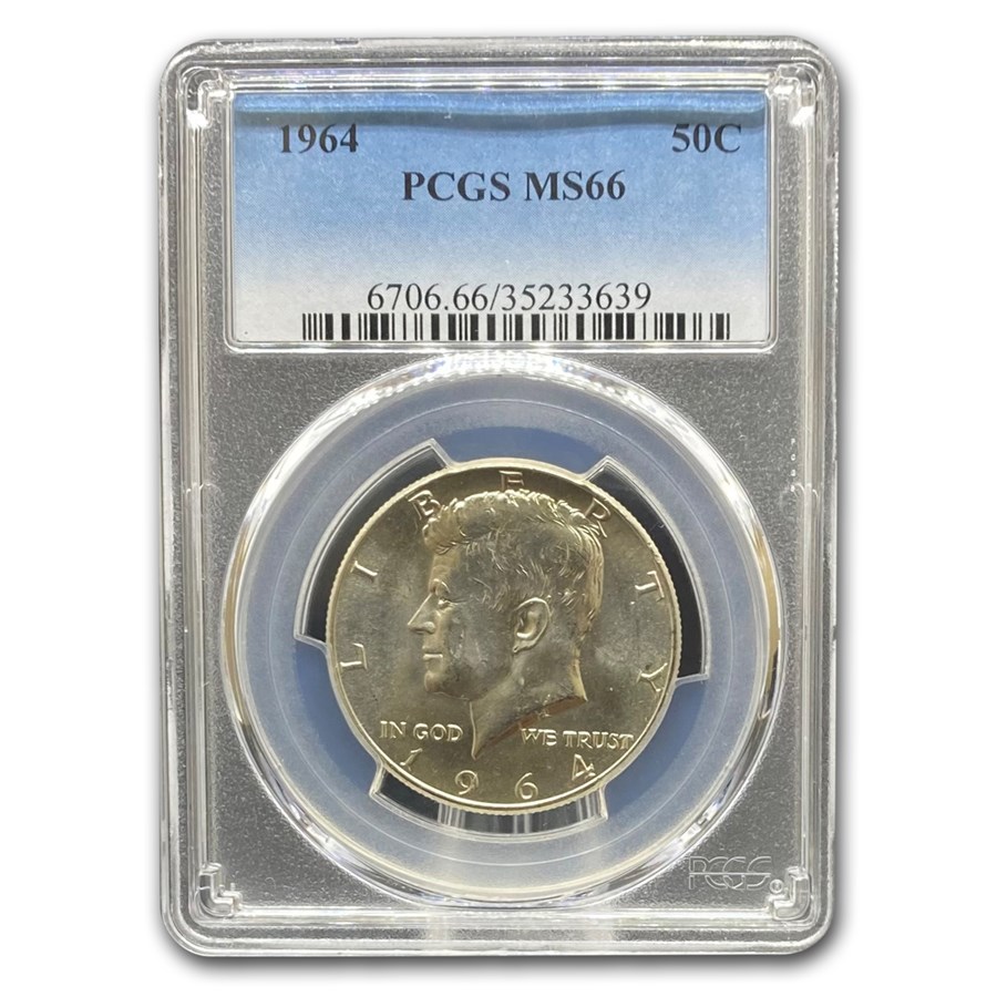 1964 Kennedy Half Dollar MS-66 PCGS