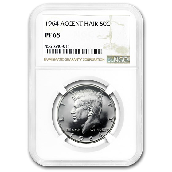 1964 Kennedy Half Dollar PF-65 NGC (Accented Hair) 1964 Kennedy Half Dollar PF-65 NGC (Accented Hair)