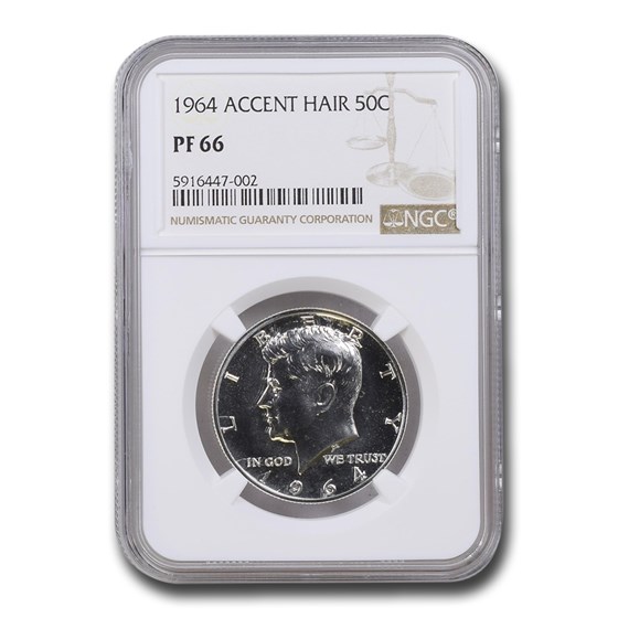 1964 Kennedy Half Dollar PF-66 NGC (Accented Hair) 1964 Kennedy Half Dollar PF-66 NGC (Accented Hair)