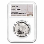 1964 Kennedy Half Dollar PF-68 Cameo NGC