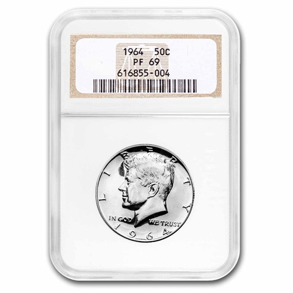 1969-D 50C KENNEDY NGC GRADED MS 64, BRIGHT LUSTER COIN IN THE SLAB | Property Room - Foto 9