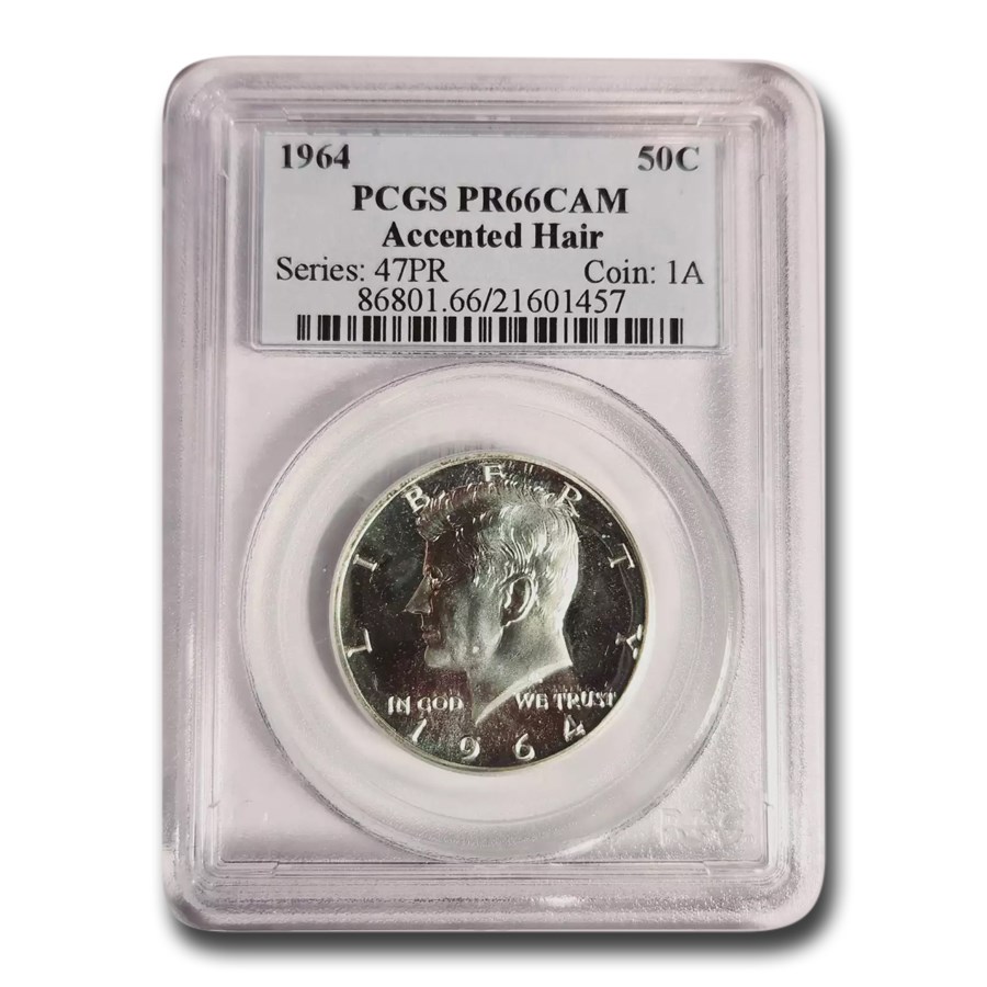 1964 Kennedy Half Dollar PR-66 Cameo PCGS (Accented Hair)