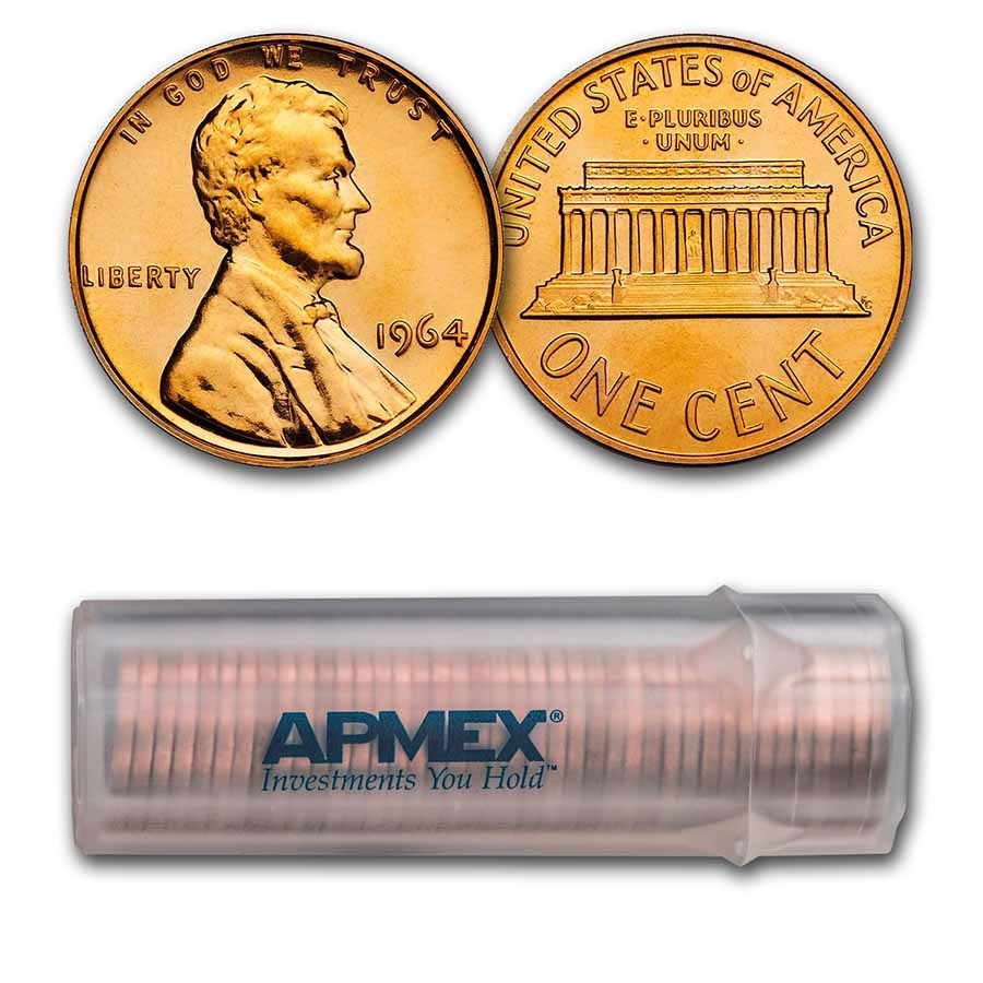 1964 Lincoln Cent 50-Coin Roll Proof