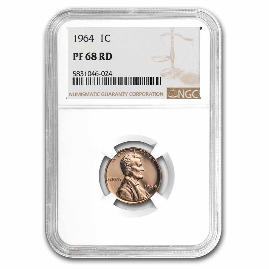 1964 Lincoln Cent PF-68 NGC (Red)