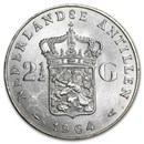 1964 Netherlands Antilles Silver 2 1/2 Gulden BU