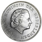 1964 Netherlands Antilles Silver 2 1/2 Gulden BU
