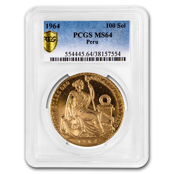 1964 Peru Gold 100 Soles MS-64 PCGS 1964 Peru Gold 100 Soles MS-64 PCGS