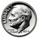 1964 Roosevelt Dime 50-Coin Roll BU