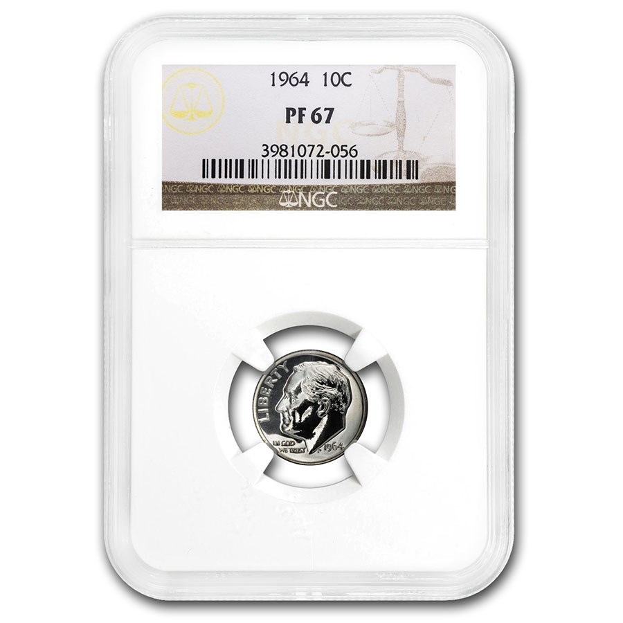 1964 Roosevelt Dime PF-67 NGC