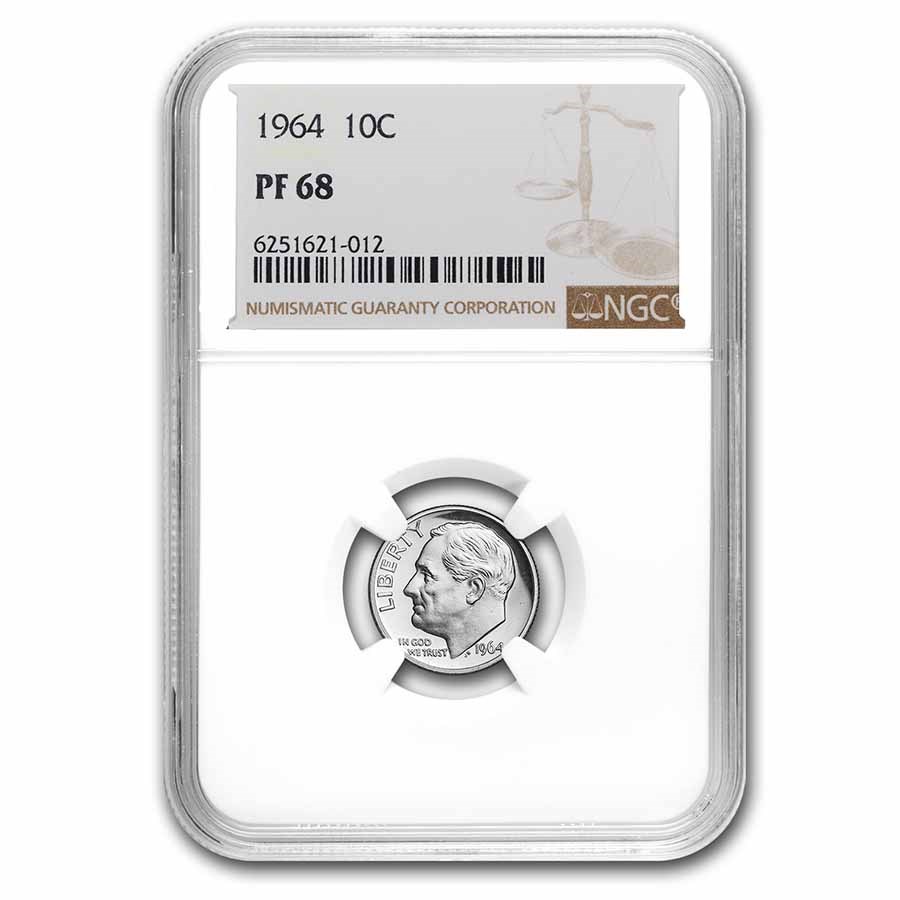 1964 Roosevelt Dime PF-68 NGC