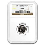 1964 Roosevelt Dime Pointed 9 PF-68 NGC