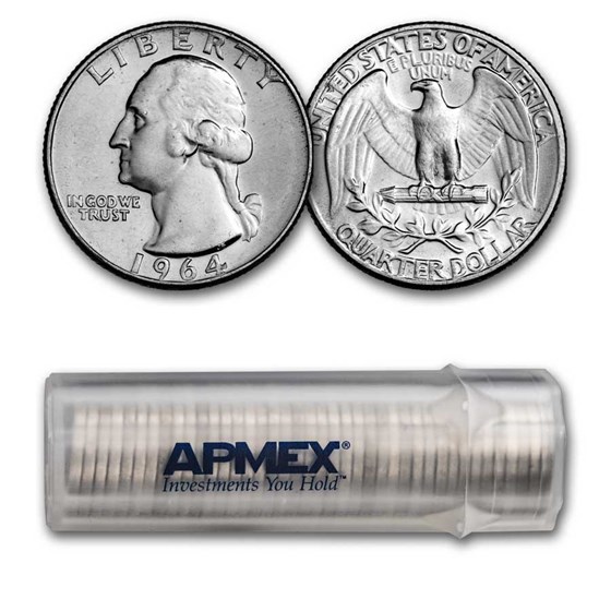 1964 Washington Quarter 40-Coin Roll BU 1964 Washington Quarter 40-Coin Roll BU