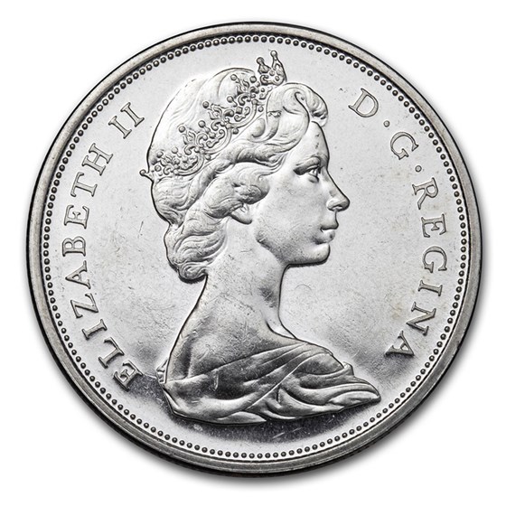1965-1966 Canada Silver 50 Cents Elizabeth II Avg Circ 1965-1966 Canada Silver 50 Cents Elizabeth II Avg Circ