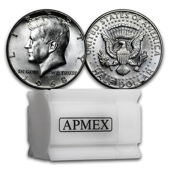 1965-1970 40% Silver Kennedy Half Dollar 20-Coin Roll BU/Proof