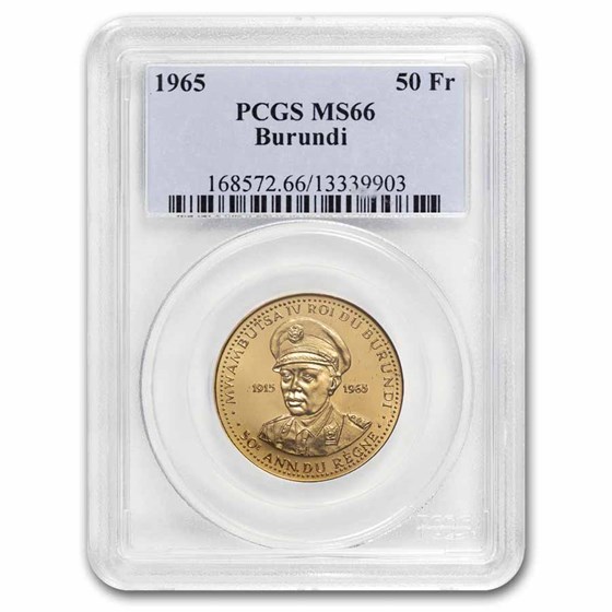 1965 Burundi Gold 50 Francs MS-66 PCGS 1965 Burundi Gold 50 Francs MS-66 PCGS