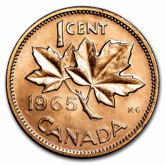 1965 Canada Copper Cent BU/Prooflike 1965 Canada Copper Cent BU/Prooflike