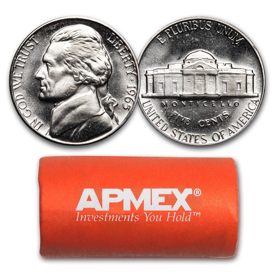 1965 Jefferson Nickel 40-Coin Roll SMS