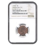(1965) Jefferson Nickel MS-62 NGC (RB, Struck on a 1C Blank)