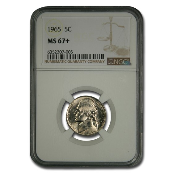 1965 Jefferson Nickel MS-67+ NGC 1965 Jefferson Nickel MS-67+ NGC