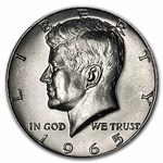 1965 Kennedy Half Dollar 20-Coin Bank Wrapped Roll BU
