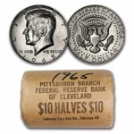 1965 Kennedy Half Dollar 20-Coin Bank Wrapped Roll BU