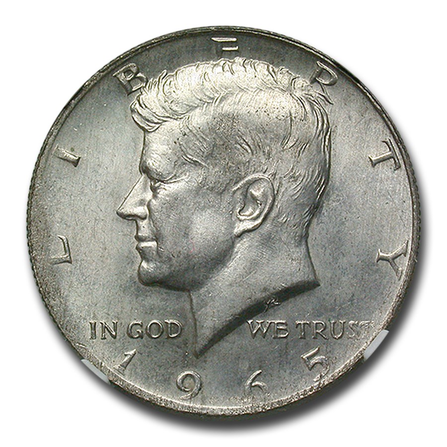 1965 Kennedy Half Dollar MS-64 NGC (Stuck on 25¢ Thickness Stock)