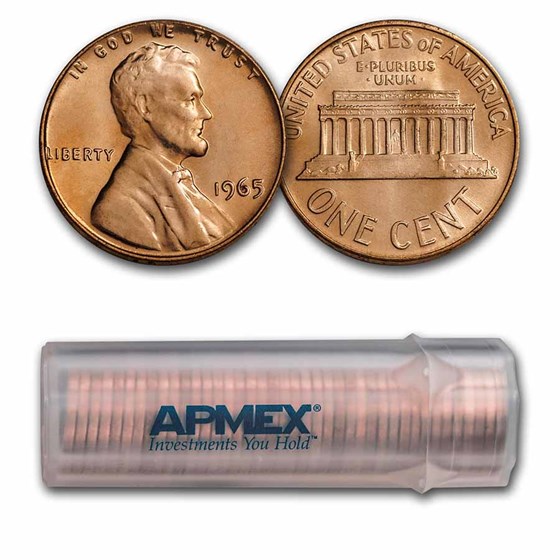 1965 Lincoln Cent 50-Coin Roll BU