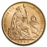 1965 Peru Gold 100 Soles Liberty BU