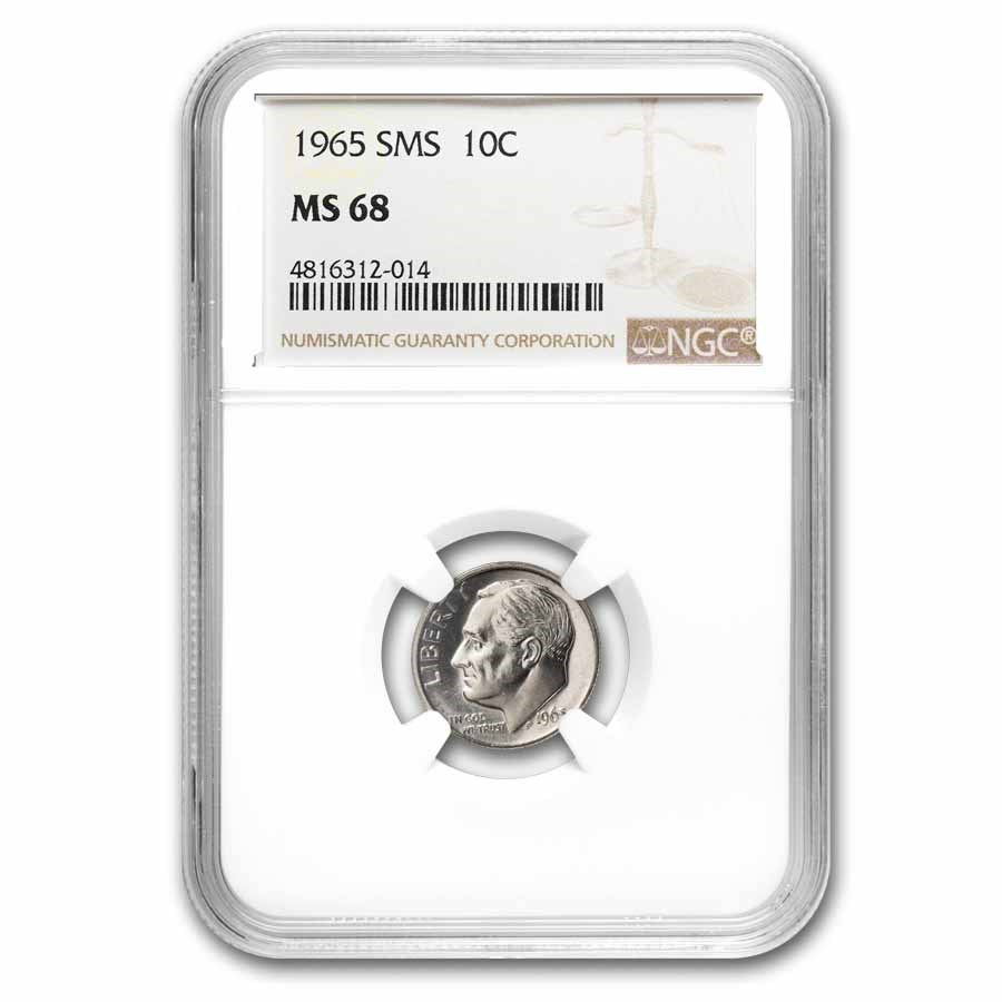 1965 Roosevelt Dime SMS MS-68 NGC