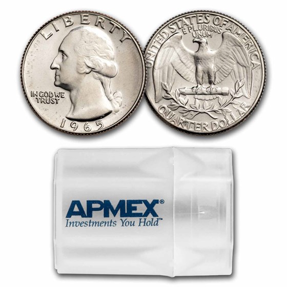 1965 SMS Washington Quarter 40-Coin Roll BU 1965 SMS Washington Quarter 40-Coin Roll BU