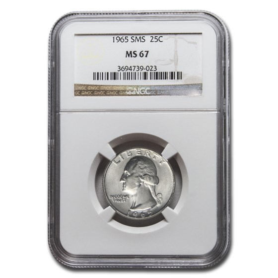 1965 SMS Washington Quarter MS-67 NGC 1965 SMS Washington Quarter MS-67 NGC