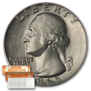 1965 Washington Quarter 40-Coin Roll BU 1965 Washington Quarter 40-Coin Roll BU