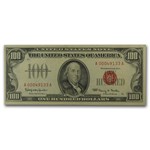 1966 $100 U.S. Note Red Seal AU (Fr#1550)