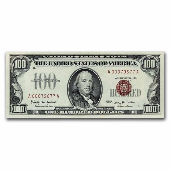 1966 $100 U.S. Note Red Seal XF-45 EPQ PMG (Fr#1550) 1966 $100 U.S. Note Red Seal XF-45 EPQ PMG (Fr#1550)