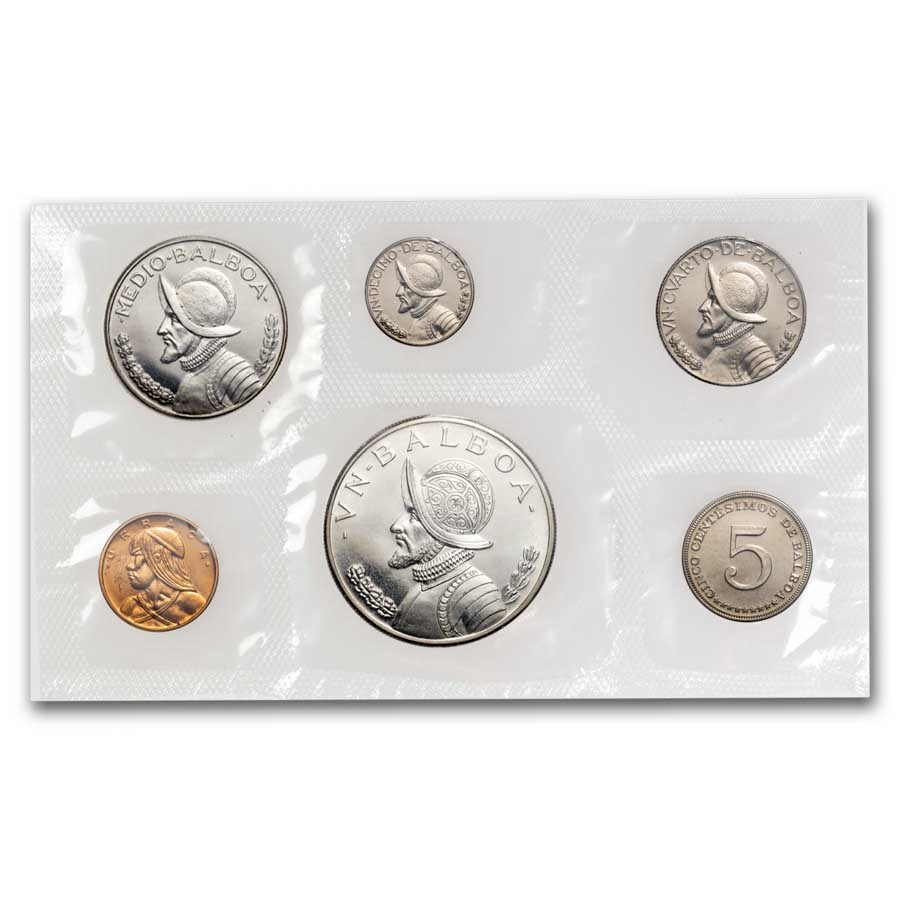 1966-1974 Panama 6-Coin Proof Set (ASW .9213 oz)