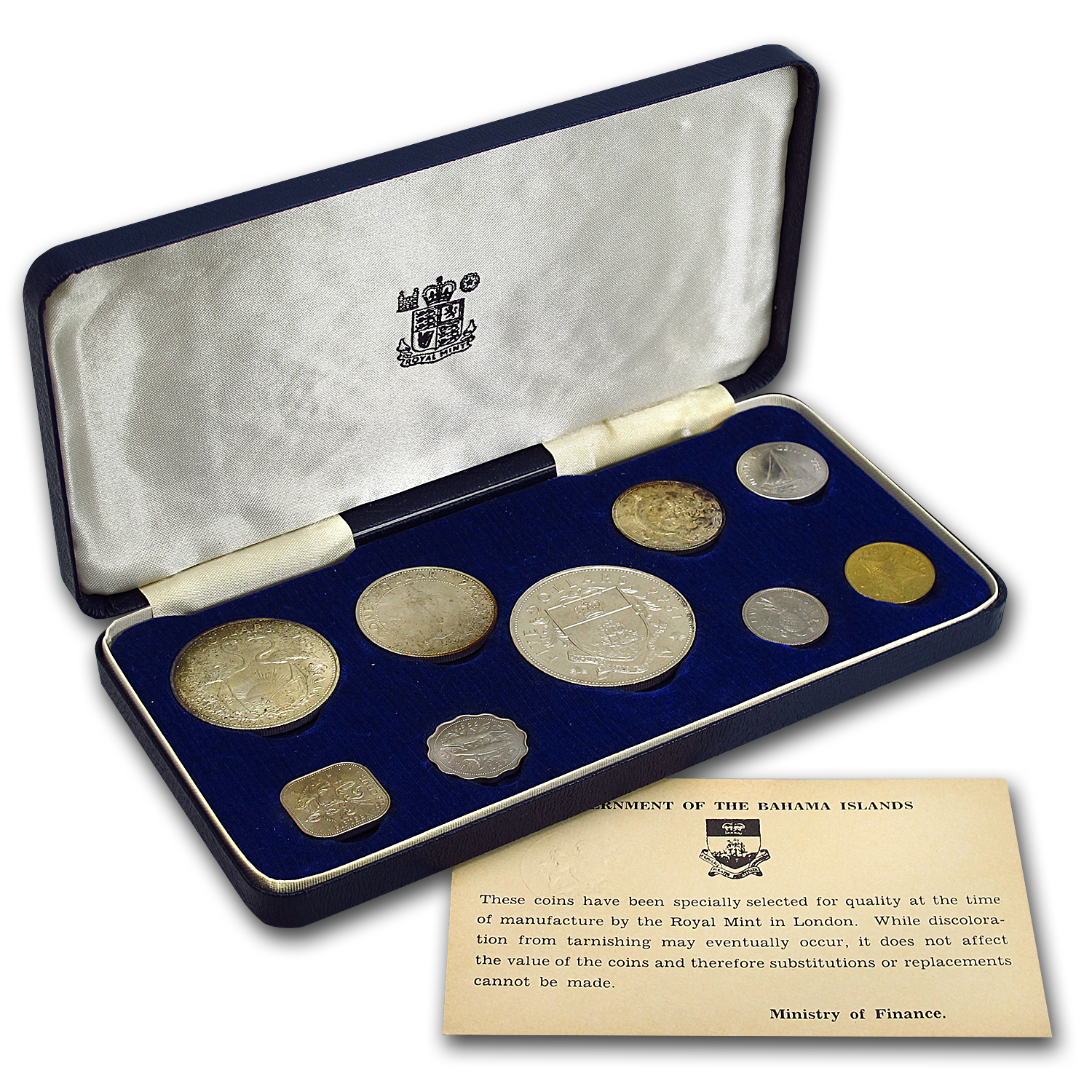 1966 Bahamas Mint Set 7 Coins Brilliant Uncirculated in Original Packaging 