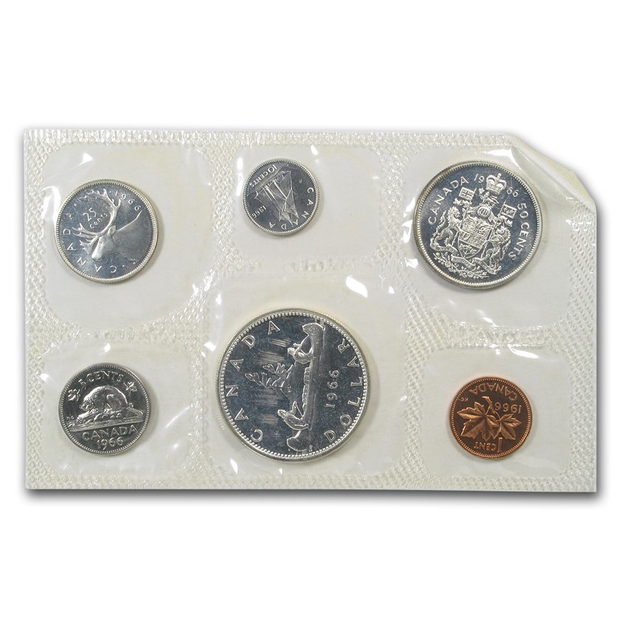 1966 Canada 6-Coin Silver Prooflike Set (ASW 1.11)