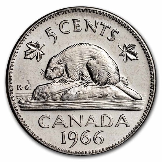 1966 Canada Nickel 5 Cents BU/Prooflike 1966 Canada Nickel 5 Cents BU/Prooflike