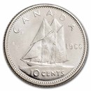 1966 Canada Silver 10 Cents Bluenose Sailboat BU/Prooflike