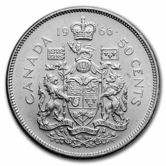 1966 Canada Silver 50 Cents Elizabeth II BU/Prooflike 1966 Canada Silver 50 Cents Elizabeth II BU/Prooflike