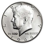 1966 Kennedy Half Dollar 20-Coin Bank Wrapped Roll BU