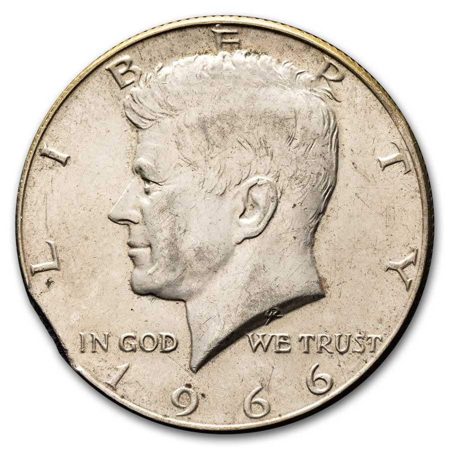 1966 Kennedy Half Dollar AU (Clipped Planchet)